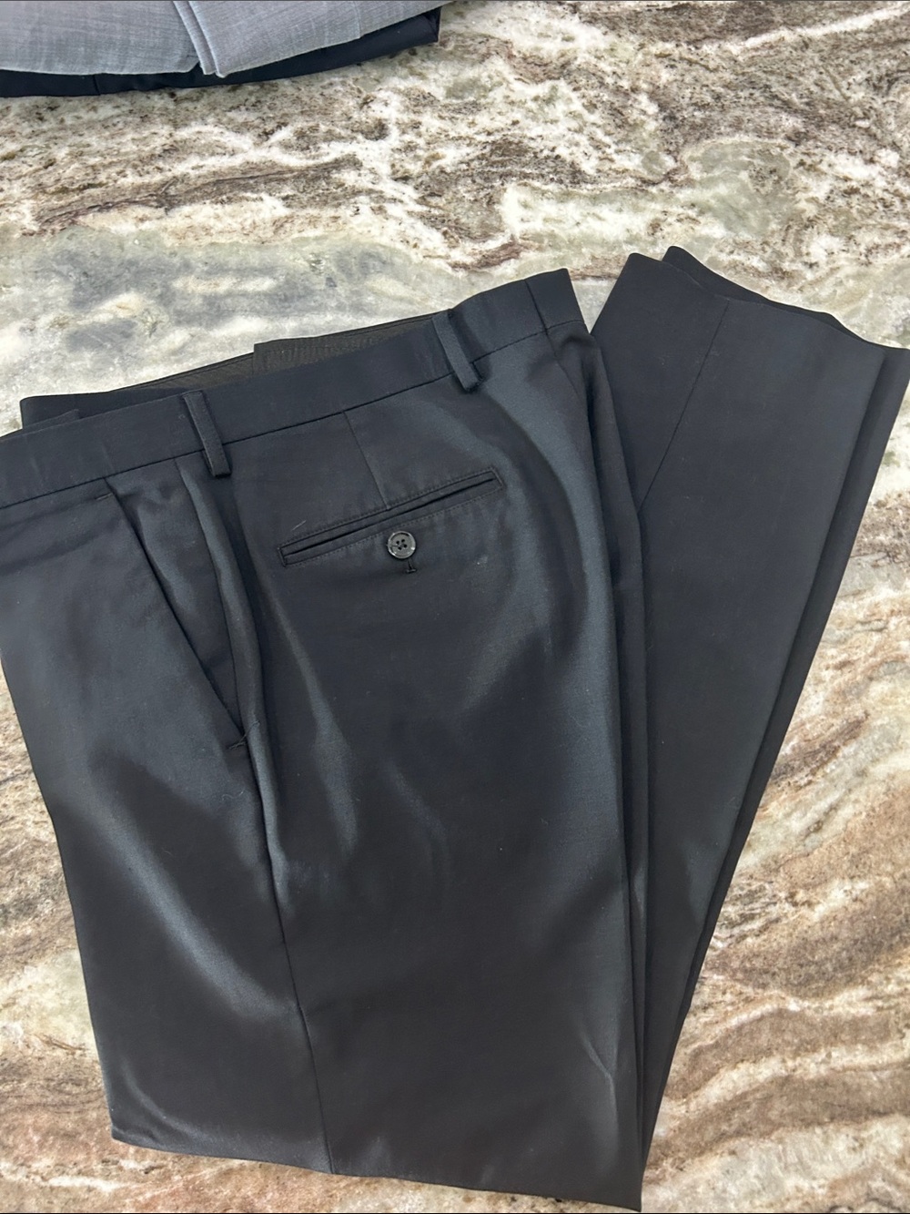 Express Men's Black Dress Pants - Classic Tailored Trousers Extra Slim